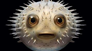 AI generated Nature Pufferfish full view photography photo