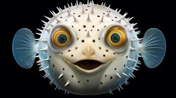 AI generated Nature Pufferfish full view photography photo