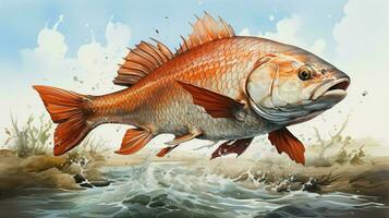 AI generated Nature Redfish photography photo