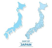 Vector Japan map set simple flat and outline style illustration