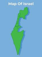 Detailed map of Israel country in green vector illustration