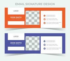 vector email signature design collection in flat style