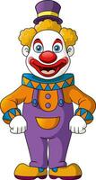 Cute clown cartoon on white background vector