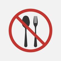 Do Not eat here sign. Stop, informational sticker. No food, no meal. Vector