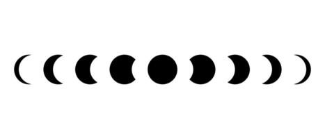 Moon phases icon vector. Waning, half moons, crescent shape symbol. Lunar cycle sign vector