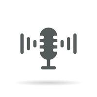 Podcast microphone icon vector isolated on white background. Mic symbol illustration