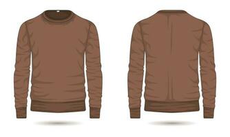 Casual sweatshirt mockup front and back view vector