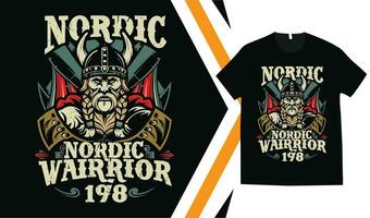 Viking T-Shirt Design, Custom vikings t-shirt Graphics, Viking Warriors tshirt, apparel custom design print mockup. vector