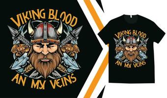 Viking T-Shirt Design, Custom vikings t-shirt Graphics, Viking Warriors tshirt, apparel custom design print mockup. vector