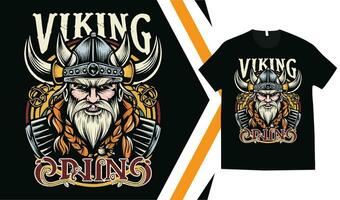 Viking T-Shirt Design, Custom vikings t-shirt Graphics, Viking Warriors tshirt, apparel custom design print mockup. vector