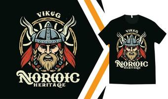 Viking T-Shirt Design, Custom vikings t-shirt Graphics, Viking Warriors tshirt, apparel custom design print mockup. vector