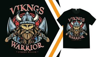 Viking T-Shirt Design, Custom vikings t-shirt Graphics, Viking Warriors tshirt, apparel custom design print mockup. vector