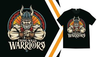 Viking T-Shirt Design, Custom vikings t-shirt Graphics, Viking Warriors tshirt, apparel custom design print mockup. vector