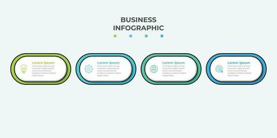 Plantilla de infografía empresarial de presentación con 4 opciones. ilustración vectorial. vector