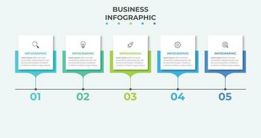 Presentation business infographic template with 5 options. Vector illustration.