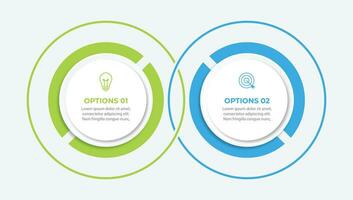 Infographic design template. Timeline concept with 2 steps. Can be used for workflow layout, diagram, banner, webdesign. Vector illustration