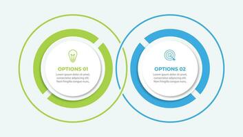 Infographic design template. Timeline concept with 2 steps. Can be used for workflow layout, diagram, banner, webdesign. Vector illustration