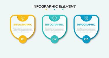 plantilla infográfica de negocios de presentación con 3 opciones. ilustración vectorial vector