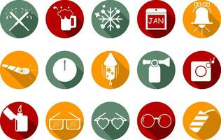 New Year Icon Collection Vector Set