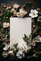 AI generated Mockup elegant blank invitation photo