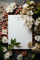 AI generated Mockup elegant blank invitation photo