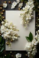 AI generated Mockup elegant blank invitation photo