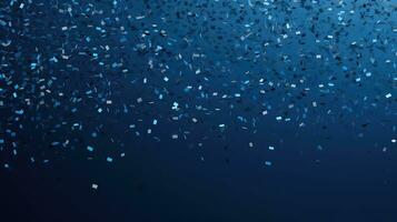 AI generated Abstract falling confetti blue background. photo