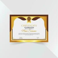 Professional and premium certificate template design with golden geometric shapes vector