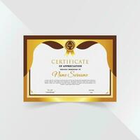 Professional and premium certificate template design with golden geometric shapes vector