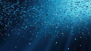 AI generated Abstract falling confetti blue background. photo