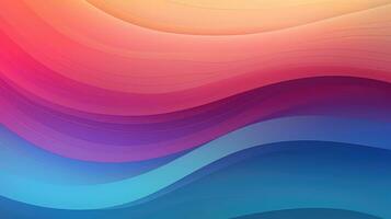 AI generated abstract colorful background with smooth wavy lines photo