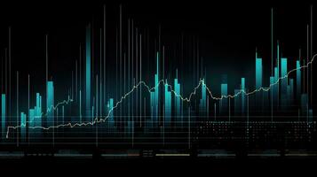 AI generated stock market graph on digital background. Business and financial concept. photo