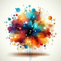 AI generated Colorful but simple fireworks modern art clean design photo