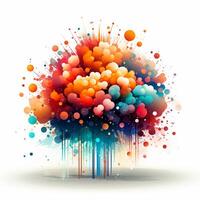 AI generated Colorful but simple fireworks modern art clean design photo