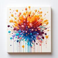 AI generated Colorful but simple fireworks modern art clean design photo