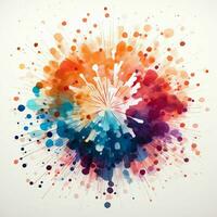 AI generated Colorful but simple fireworks modern art clean design photo