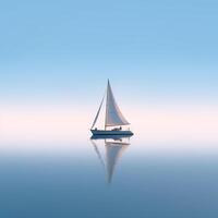 AI generated Minimalist photo a ship on sea