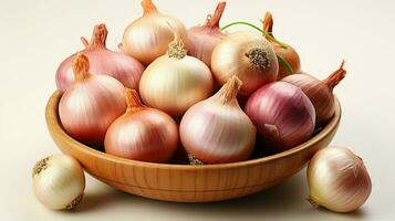 AI generated A bowl of Onion on white backgroun photo