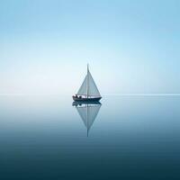 AI generated Minimalist photo a ship on sea