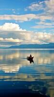 AI generated Minimalist photo a ship on sea