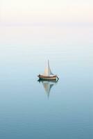 Minimalist photo a ship on sea