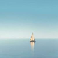 AI generated Minimalist photo a ship on sea