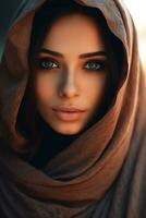 AI generated Muslim girl with hijab photo