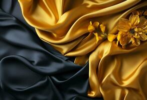 AI generated Luxury fabric background with copy space photo