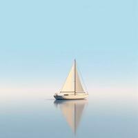 AI generated Minimalist photo a ship on sea