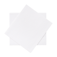 Top view of two folded tissue paper in stack tidily prepared for use in restroom or toilet isolated with clipping path in png file format