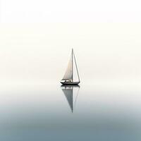 ai generado minimalista foto un Embarcacion en mar