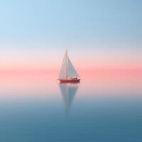 AI generated Minimalist photo a ship on sea