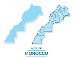 Vector Morocco map set simple flat and outline style illustration