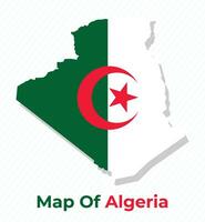 Vector map of Algeria with national flag